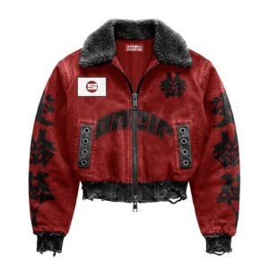 Cyberpunk Faux-Sherling Bomber Jacket