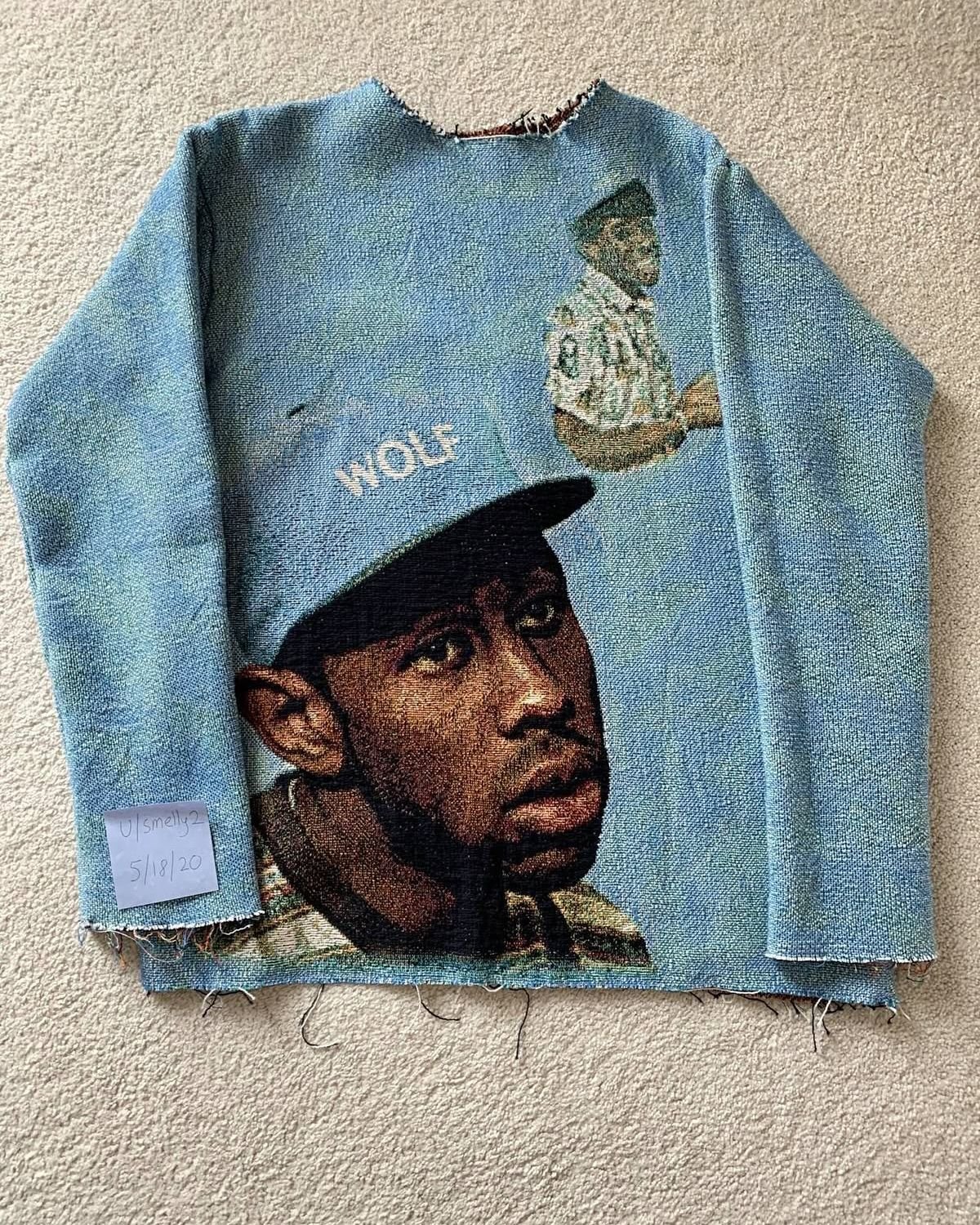 Woven Tapestry "WOLF" Graphic Crewneck