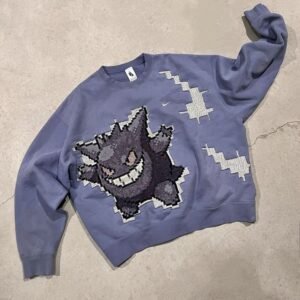 Pixel Graphic Character Sweatshirt – Dust Blue